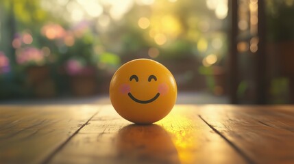 Emoj amarelo sorrindo simbolizando be-estar e paz.
